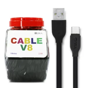 Cable V8 1 Metro 2.1A Negro