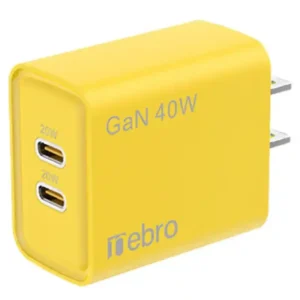 Cubo de Carga Entrada Doble TC 40W PD20Wx2 Amarillo