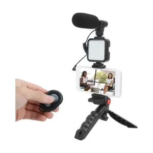 Kit de Vlogging Tripie con Lámpara y Micrófono