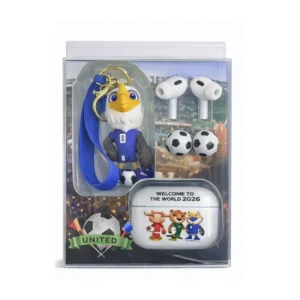 Audífonos Bluetooth con Funda y Llavero del Mundial