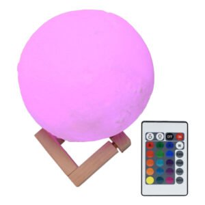 Lámpara Touch de Luna 3D con 12 Colores y Control Remoto