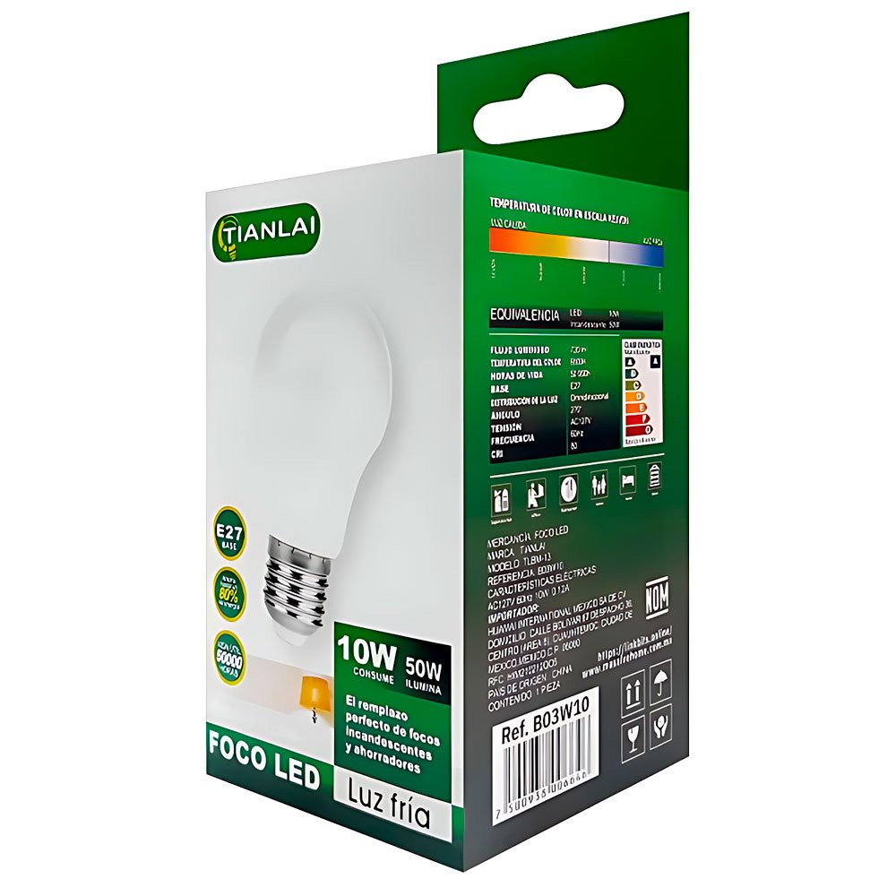 Foco Bombilla Led 10W Luz Fria