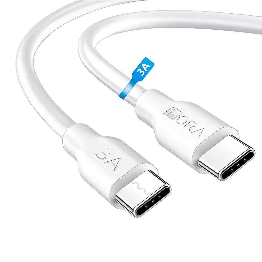 Cable Tipo C a C 1 Metro 3A Blanco