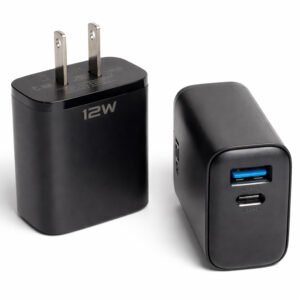 Cubo Cargador de 12W con Puerto USB y Tipo C