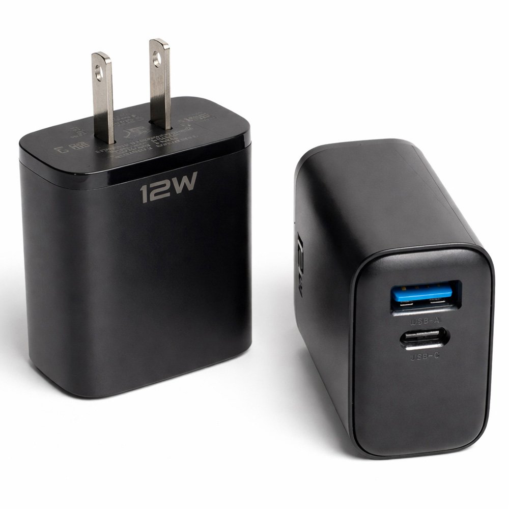 Cubo Cargador de 12W con Puerto USB y Tipo C