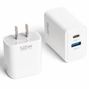 Cubo Cargador de 12W con Puerto USB y Tipo C