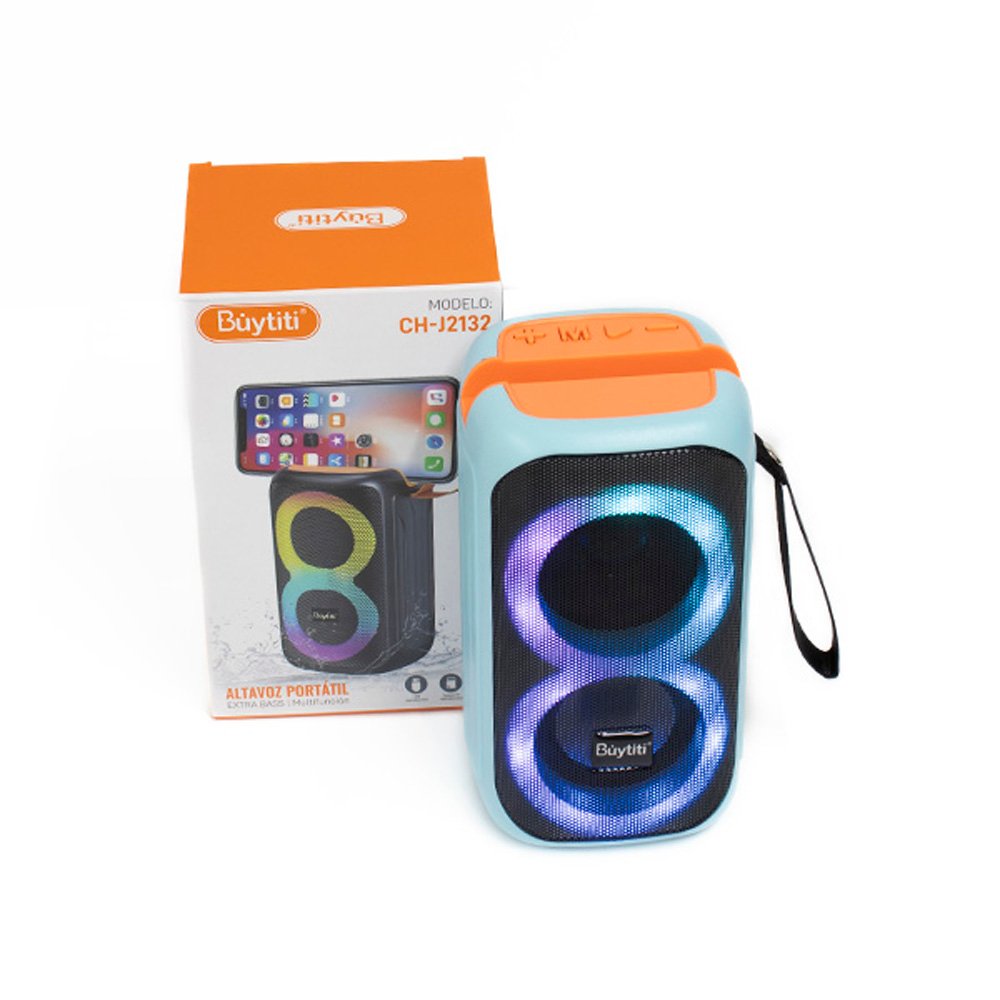 Bocina Bluetooth Portátil con TWS y Luz RGB