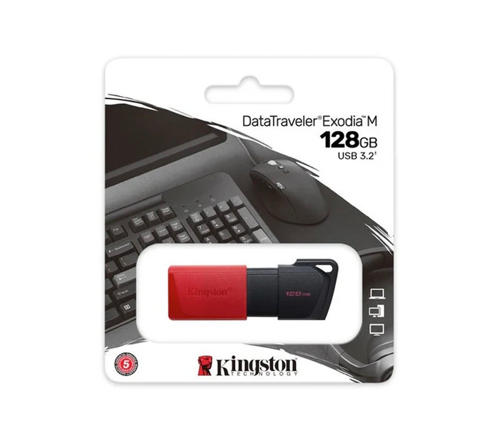 Memoria Kingston Usb 128gb DTXM 3.2 Negro-Rojo