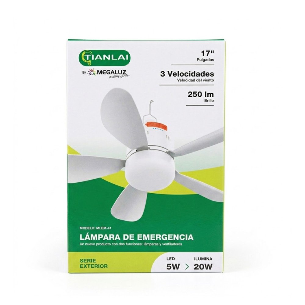 Lampara de Emergencia + Ventilador Recargable