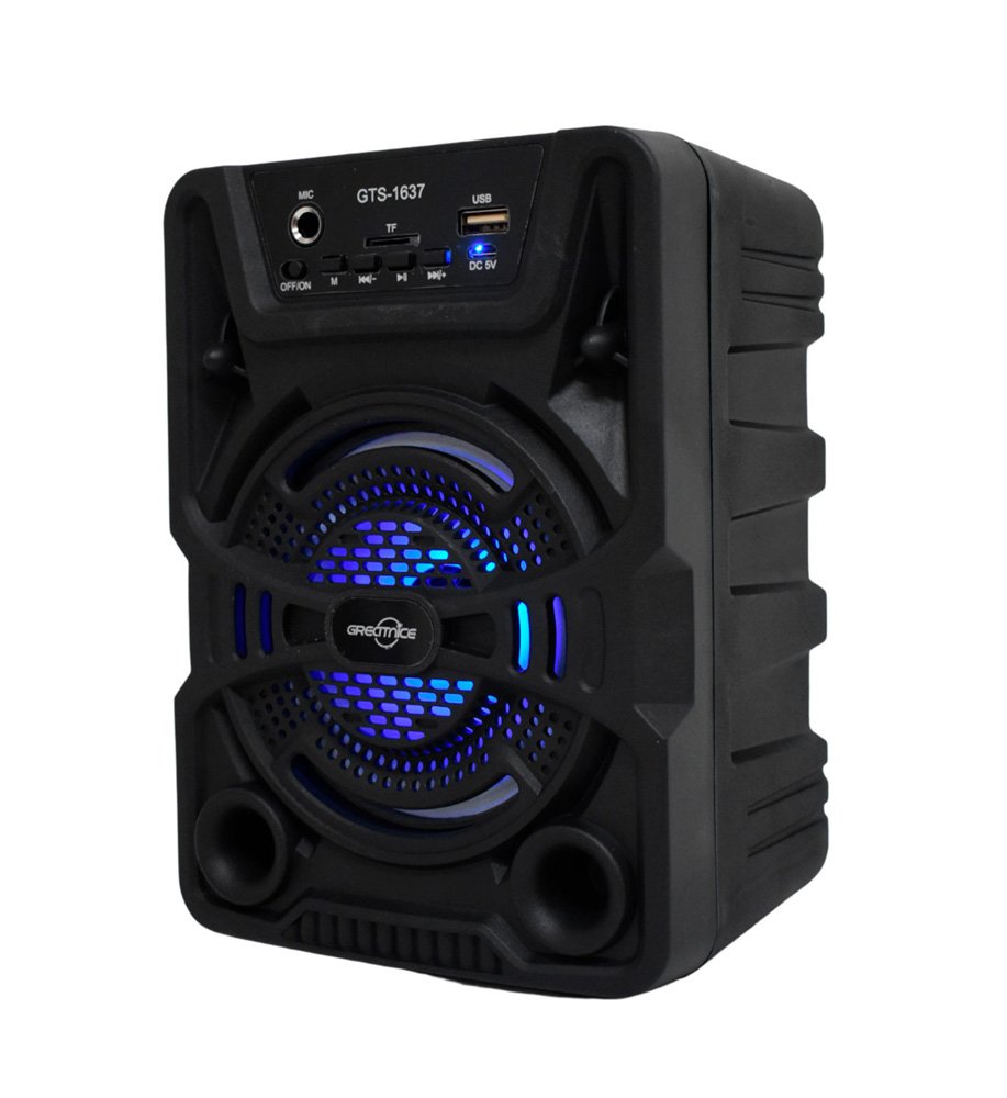 Bocina Bluetooth Portátil 4" con Asa y Luz LED