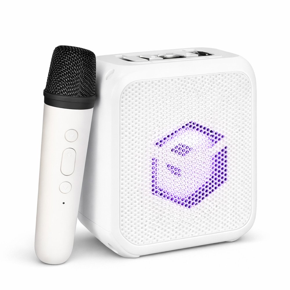 Bocina Bluetooth 3" 12W con Micrófono Portátil Karaoke luz LED