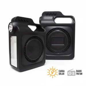 Bocina de 4" + Lámpara y Panel Solar