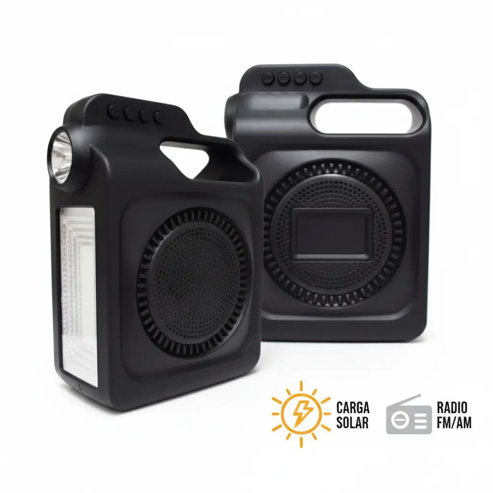 Bocina de 4" + Lámpara y Panel Solar
