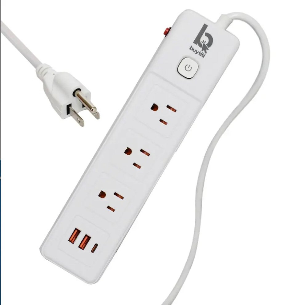 Barra Multicontacto 3 Enchufes, 2 USB, 1 Tipo C
