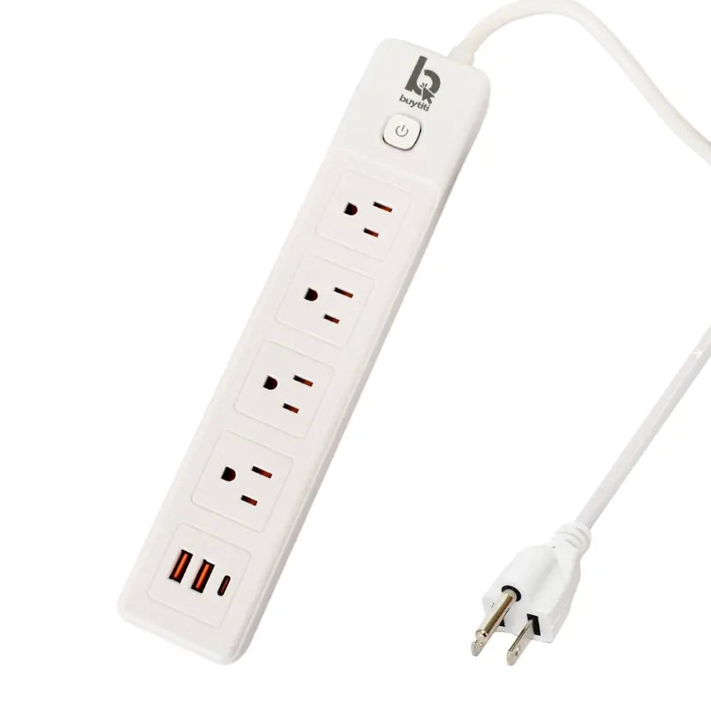 Barra Multicontacto 4 Enchufes, 2 Puertos USB y 1 Puerto Tipo C