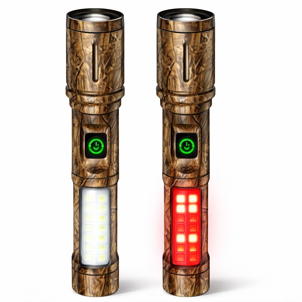 Linterna LED + COB Zoom Camuflaje