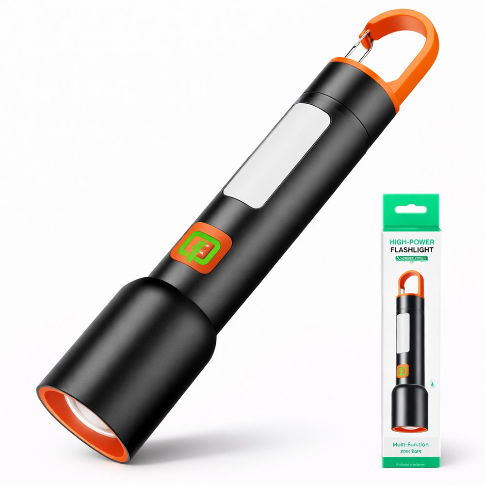 Linterna Recargable con Gancho Portatil