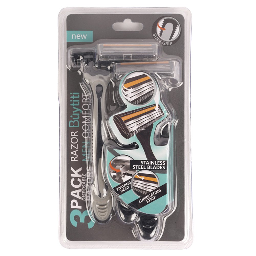 Rastrillos con Cabeza Movible, Triple Hoja y Banda Lubricante