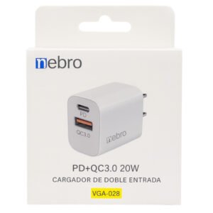 Cubo de Carga Doble entrada USB y Tipo C