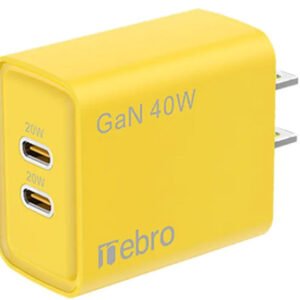 Cubo de Carga Entrada Doble TC 40W PD20Wx2 Amarillo