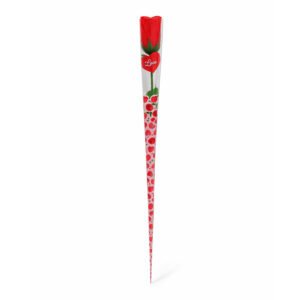 Rosa Eterna con Detalle de Oso Corazón