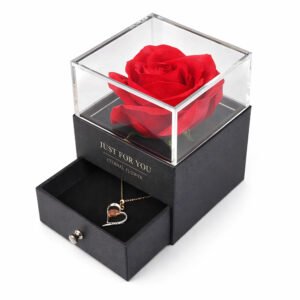 Alhajero con Rosa Eterna y Collar para Regalo