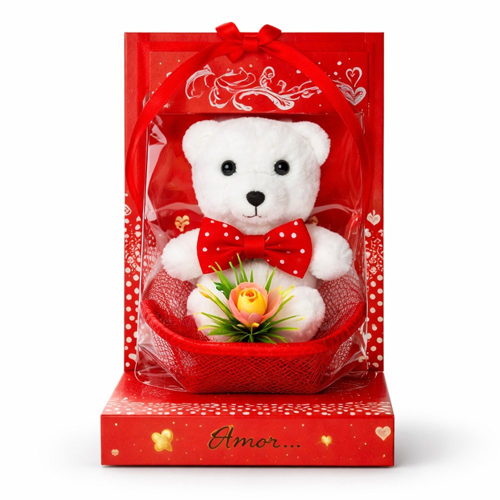 Caja de Regalo con Oso de Peluche